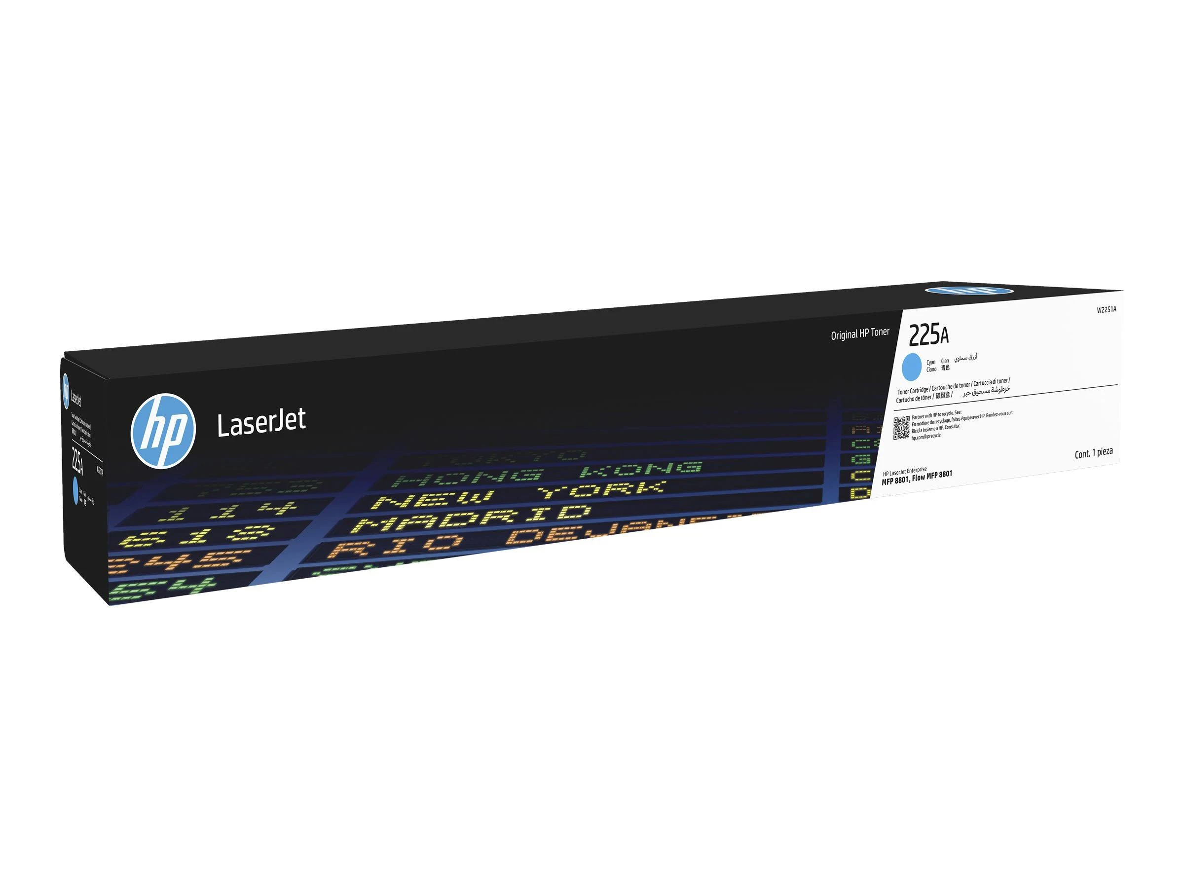 HP 225A Cyan LaserJet Toner - W2251A for HP Color LaserJet Enterprise flow MFP 8801z+ Printer